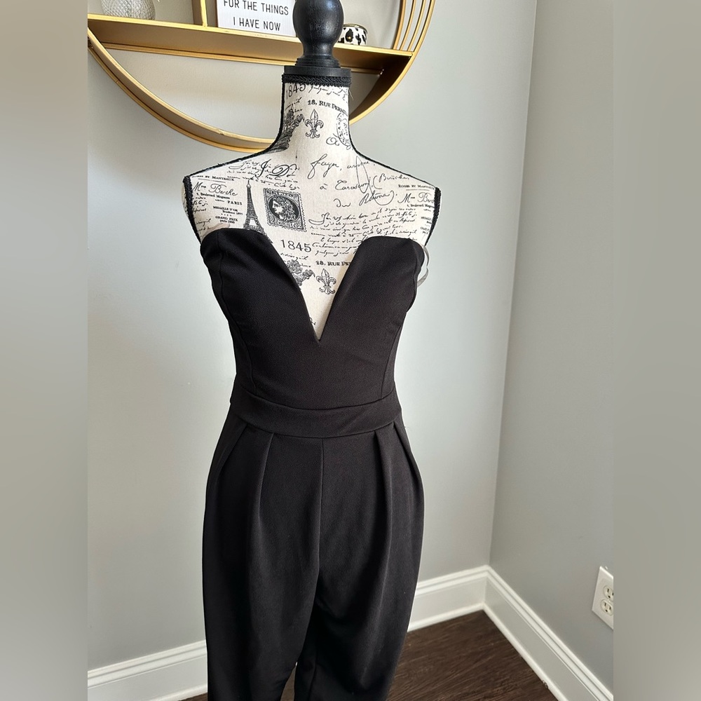 Black tube top romper